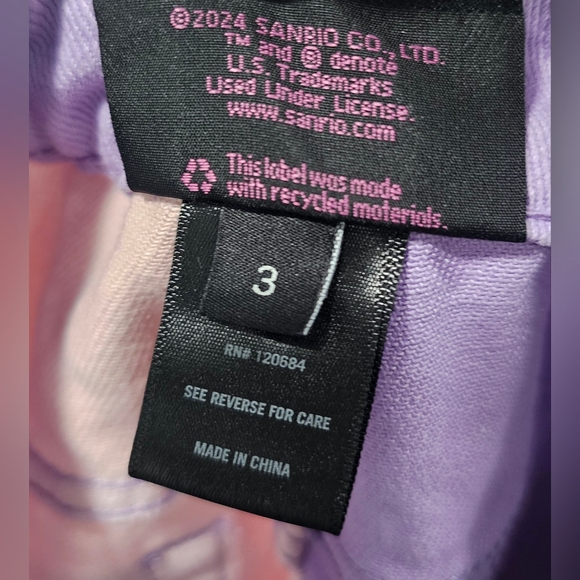 Hot Topic My Melody & Kuromi Pastel Color-Block Girls Denim Shorts Size 3 Jr NEW - Picture 6 of 10